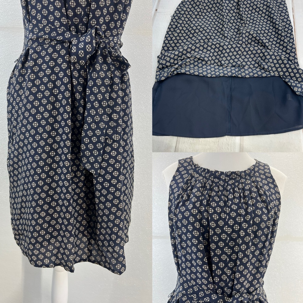 Madewell Knee Length Sheath Dress Navy Floral Patterned SIZE XS‎ - Picture 15 of 17